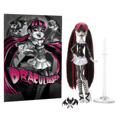 Monster High Reel Drama Draculaura Collector Doll in Black And White, Reproduction With Poster