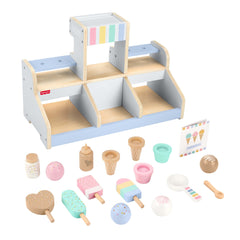 Fisher-Price Coffret Bar Laitier en Bois, 18Éléments en Bois