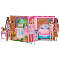 Barbie Maison Portative et Poupée, 4Pièces, 11Accessoires