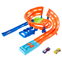 Hot Wheels Circuit Spirale D’Accélération, 2Véhicules, Échelle1:64