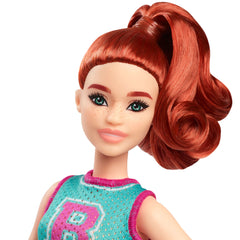 Barbie Fashionista Boneca Camiseta Verde e Saia Roxa