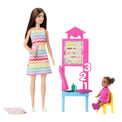 Barbie Poupée enseignante, Brunette, Tout-Petit et Accessoires