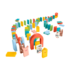 Fisher-Price Coffret de Jeu Dominos en Bois, 72Éléments en Bois