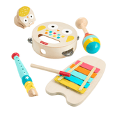 Fisher-Price Wooden Musical instruments Gift Set Toddler Creative Play, 6 Wood Pieces