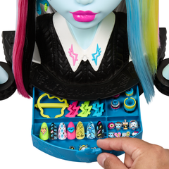 Monster High Tête à Coiffer de Poupée Frankie Stein, 65+ Accessoires