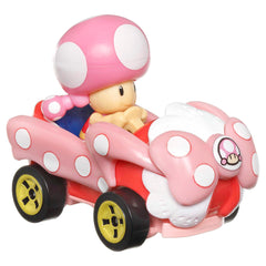Hot Wheels Mario Kart Veículo de Brinquedo Toadette Birthday Girl