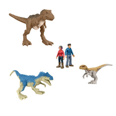 Jurassic World-20Mini-Figurines-Coffret Répliques Dinosaures, Humains