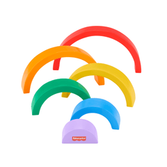 Fisher-Price Arc-en-Ciel à Empiler en Bois, 6Éléments en Bois