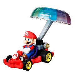 Hot Wheels Mario Kart Vehículo de Juguete Mario Pipe Frame con Paracaídas