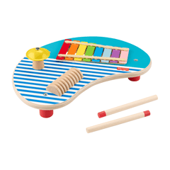 Fisher-Price Wooden Musical Table With Percussion instrument Toys, 3 Wood Pieces