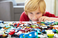 Hot Wheels Set Of 8 Basic Toy Cars & Trucks in 1:64 Scale Including 1 Exclusive Car, Styles May Vary