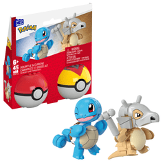 MEGA Pokémon Poké Ball Building Toy Kits With 2 Action Figures (45 Pieces) For Kids