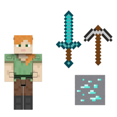 Minecraft Niveau Diamant Figurine Articulée Alex, 13,87Cm