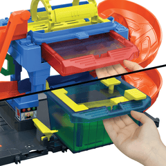 Hot Wheels Ville Color Shifters Lave-Auto Tunnel Pivotant