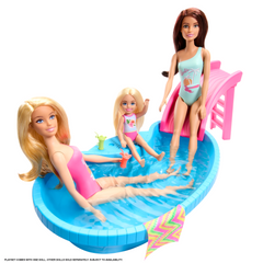 Barbie Conjunto de Brinquedo Piscina Glam com Boneca Maiô Rosa
