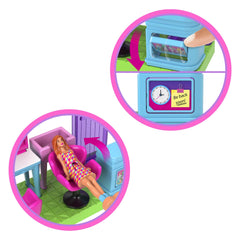 Barbie Mini Barbieland Poupée et Coffret de Jeu Salon de Coiffure