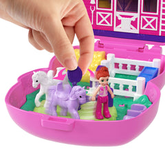 Polly Pocket Coffret Poney Rodéo, Micro-Poupée, Chevaux, Access.
