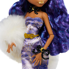 Monsterhigh-Fêtes de Fin D’Année-Poupée Clawdeen Wolf Robe Violette