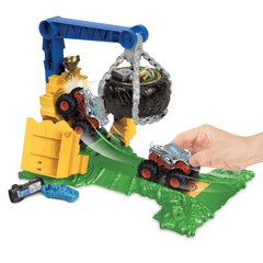 Hw Monster Trucks Coffret de Jeu Défi à Plein Gaz Rhinomite