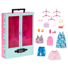 Barbie Coffret de Jeu Armoire Mode, 3 Tenues, Accessoires, 3-8 Ans