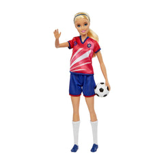 Barbie Soccer Doll, Blonde, #9 Uniform, Soccer Ball, Cleats, Socks, 3 & Up