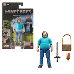 Minecraft-Figurine Articulée Steve-Taille de 10 Cm et Accessoires