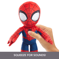 Marvel Plush Talkers Spider-Man Soft Toy, 11.75-inch Collectible Figure With Sounds & Phrases