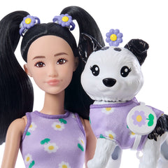 Barbie Fashion & Beauty Muñeca Looks Iguales Renee y Perrito
