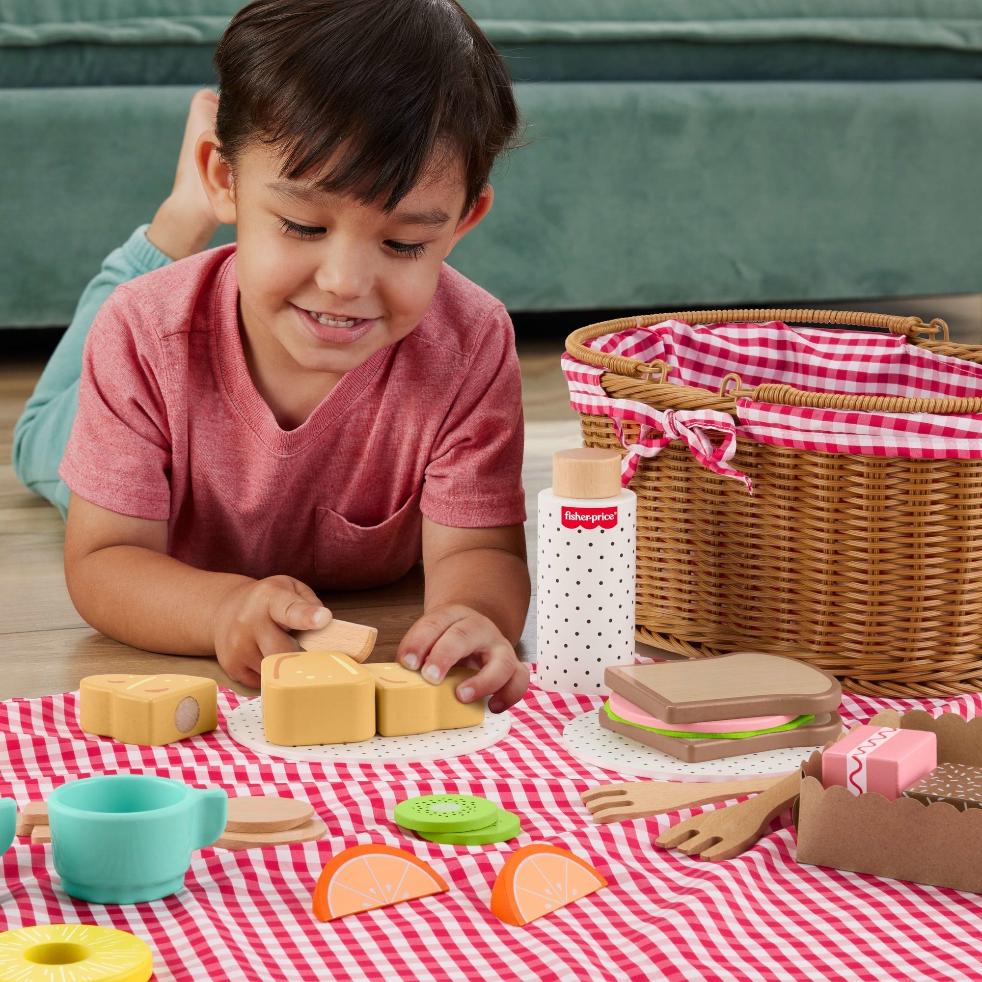 Fisher-Price Juguete para Bebés Canasta de Picnic de Madera