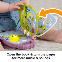 Fisher-Price Purple Monkey Musical Storybook Toy For Baby & Toddler With Lights & Sounds