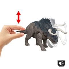 Jurassic World Dinossauro de Brinquedo Rebirth Rugido Selvagem Nasutoceratops