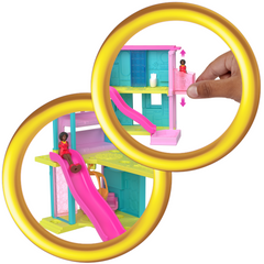 Barbie Mini BarbieLand Casa de Muñecas Azul y Amarilla