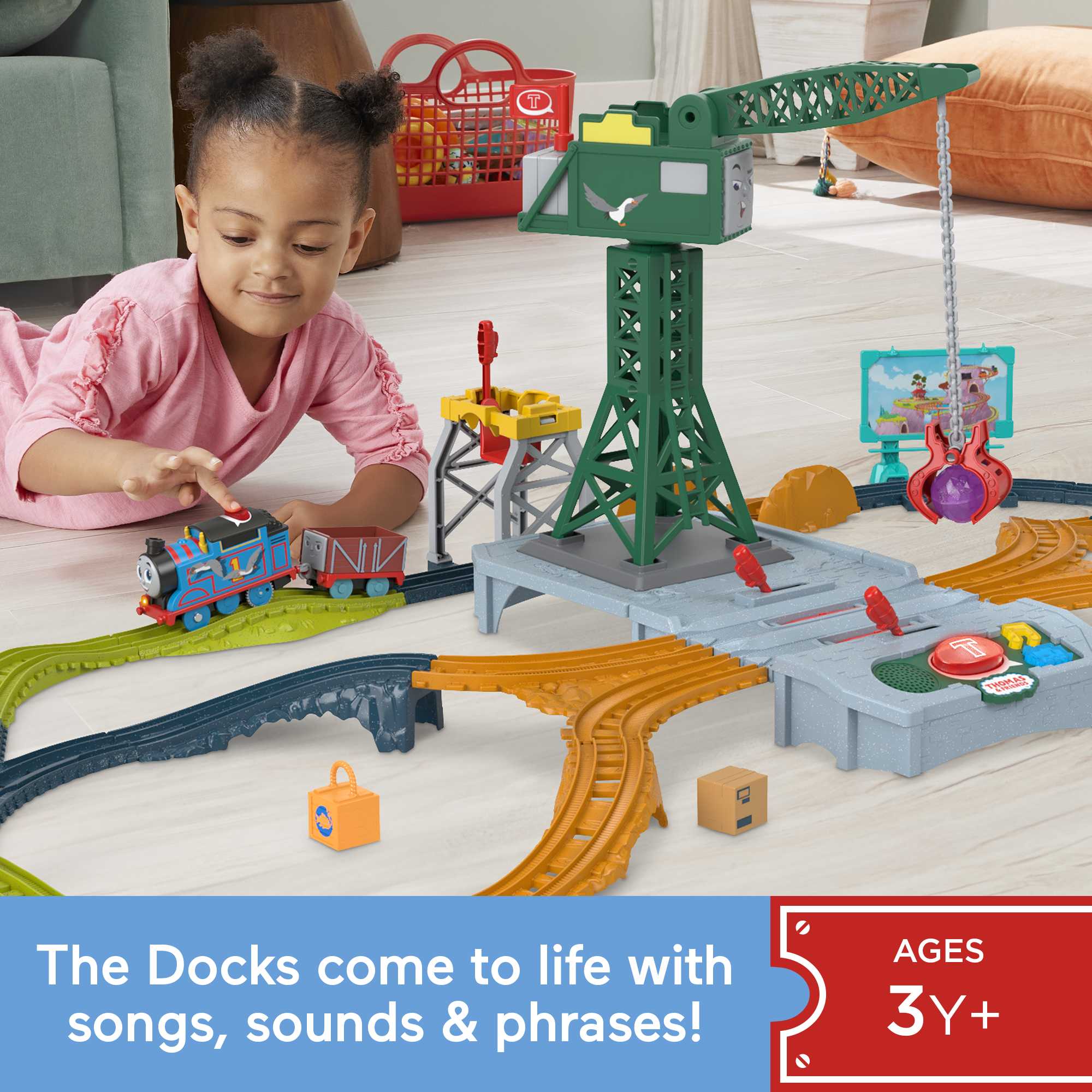 Thomas & Friends Talking Cranky Delivery Train Set With Songs Sounds & Phrases For Kids