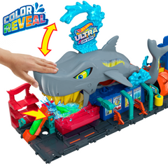 Hot Wheels City Pista de Brinquedo Lava-Rápido Mega Tubarão