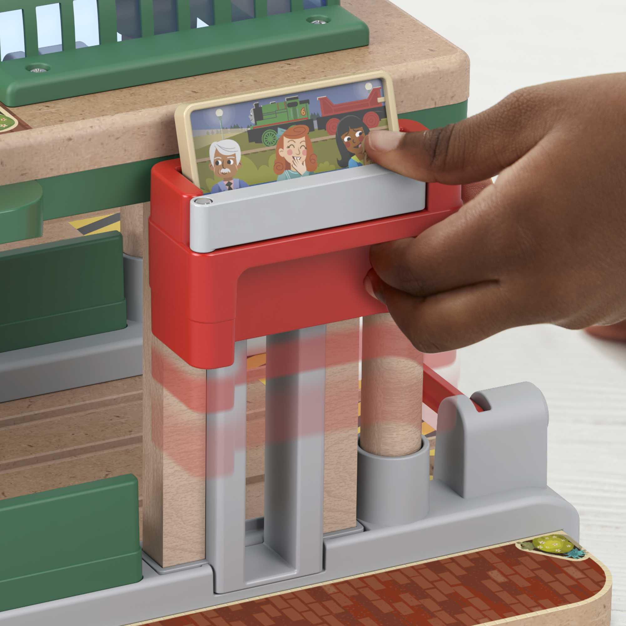 Fisher-Price Thomas et ses Amis Piste en Bois Coffret de Jeu Ramassage de Passagers à La Gare des Quatre Vents