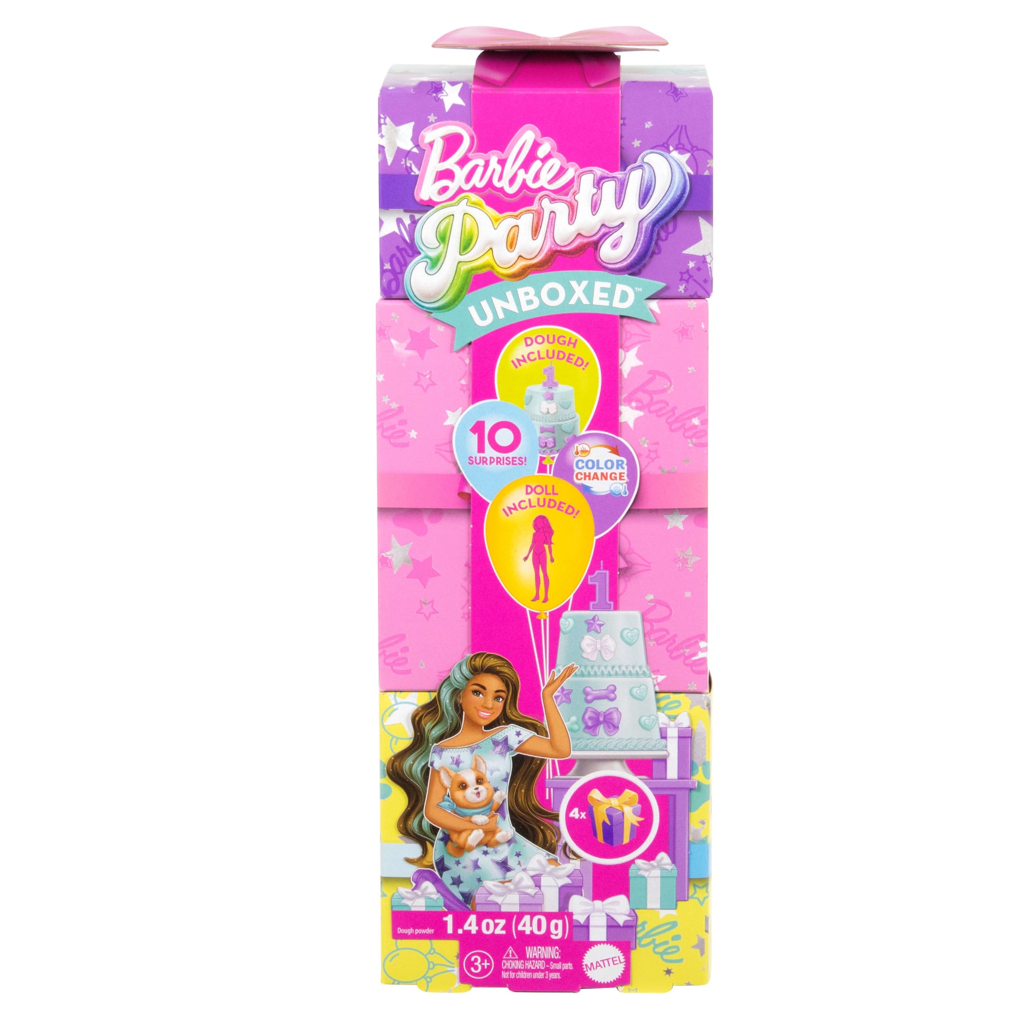 Barbie Muñeca Fiesta de Mascotas Vestido Rosa