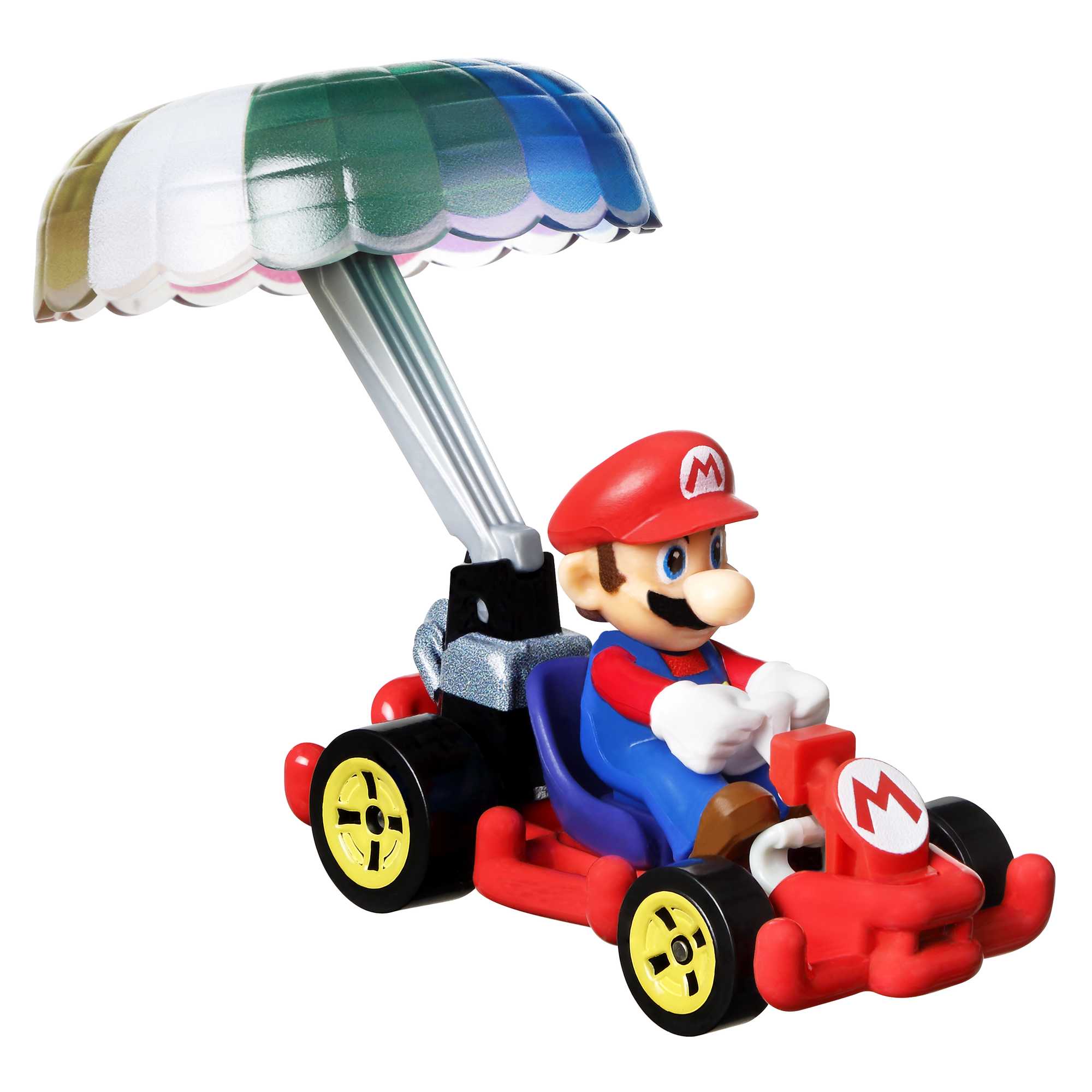 Hot Wheels Mario Kart Veículo de Brinquedo Mário Pipe Frame com Paraquedas