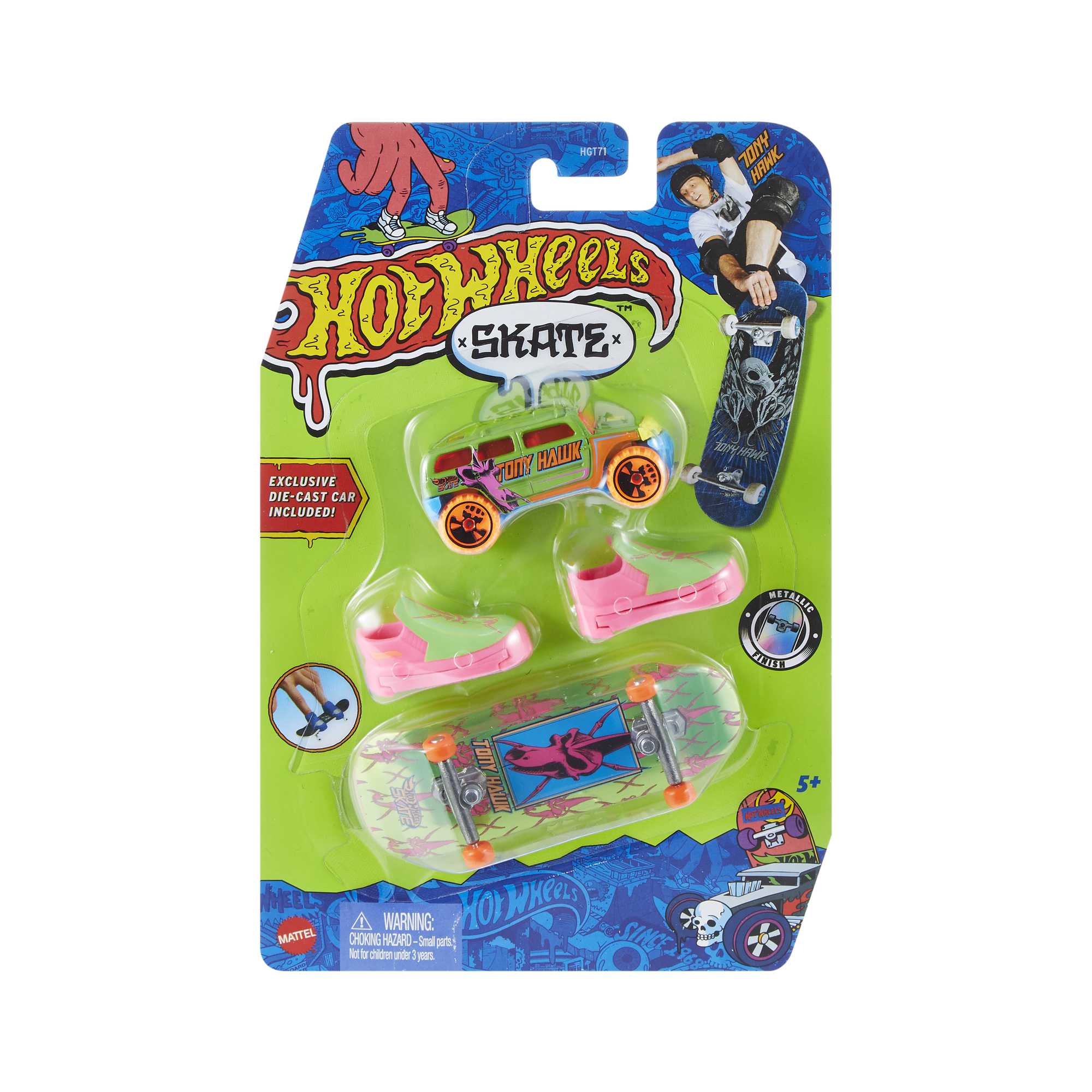 Hot Wheels Skate Vehículo de Juguete Patineta de Colección HOWLAN™ + ROCKSTER™ con Diecast