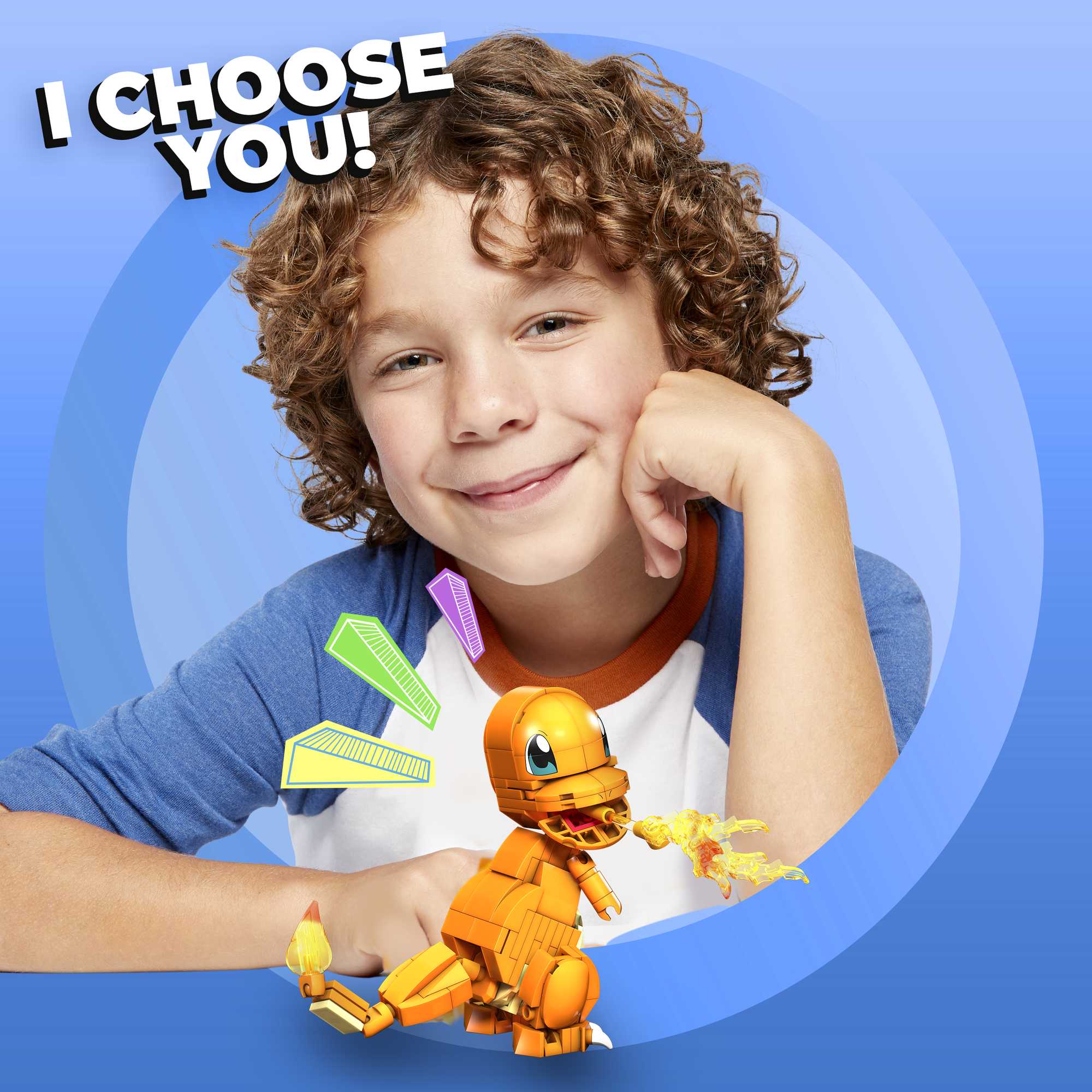MEGA Pokémon Build & Show Charmander Toy Building Set, 4 inches Tall,