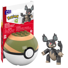 Mega  Pokémon  Figurine Articulée  Rattata D’Alola, 29Pièces