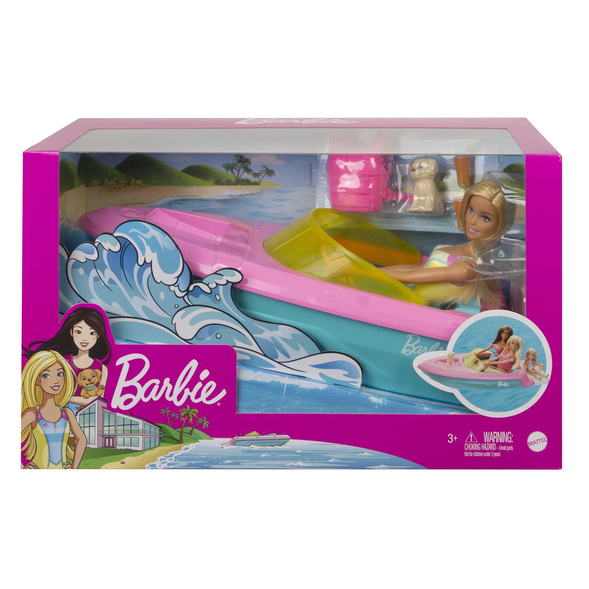 Barbie Set de Juego Bote acuático con Muñeca