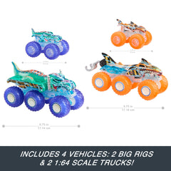 Hot Wheels Monster Trucks Power Smashers Toy Truck & Big Rig Multipack (4 Toy Trucks)