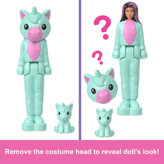 Barbie Mini Barbieland Cutie Reveal Doll & Pet, 1.5-Inch Color Dream Series