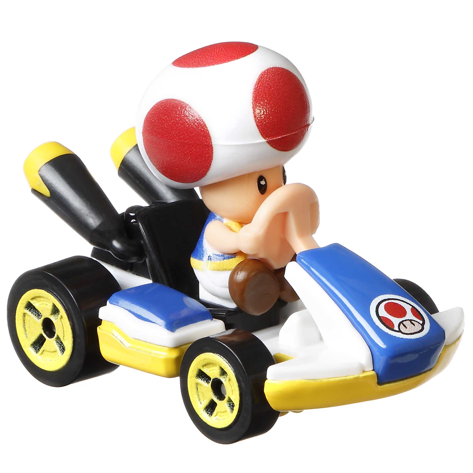 Hot Wheels Mario Kart Vehículo de Juguete Paquete de 4 con Diddy Kong, Waluigi, Toad y Yoshi azul