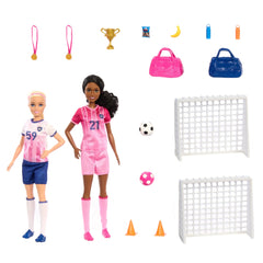 Barbie Soccer Playset With 2 Dolls & 15 Accessories Including 2 Nets, 2 Soccer Balls & More