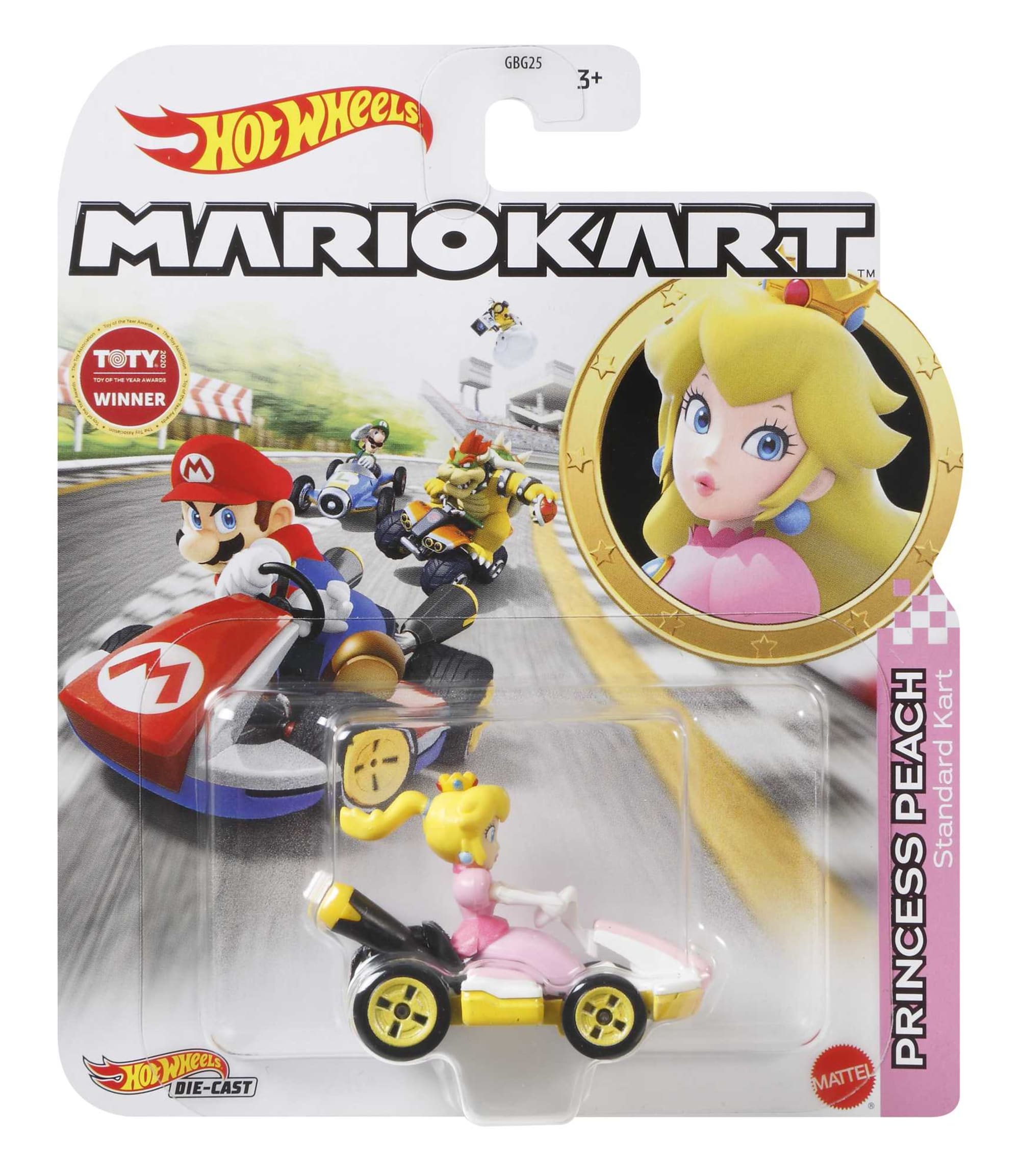 Hot Wheels Mario Kart Veículo de Brinquedo Kart Padrão Princesa Peach