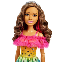 Barbie Poupée Grand Format 71,12 Cm, Brunette, Robe Arc-en-Ciel