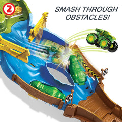 Hot Wheels Monster Trucks Playset With 2 1:64 Scale Toy Trucks