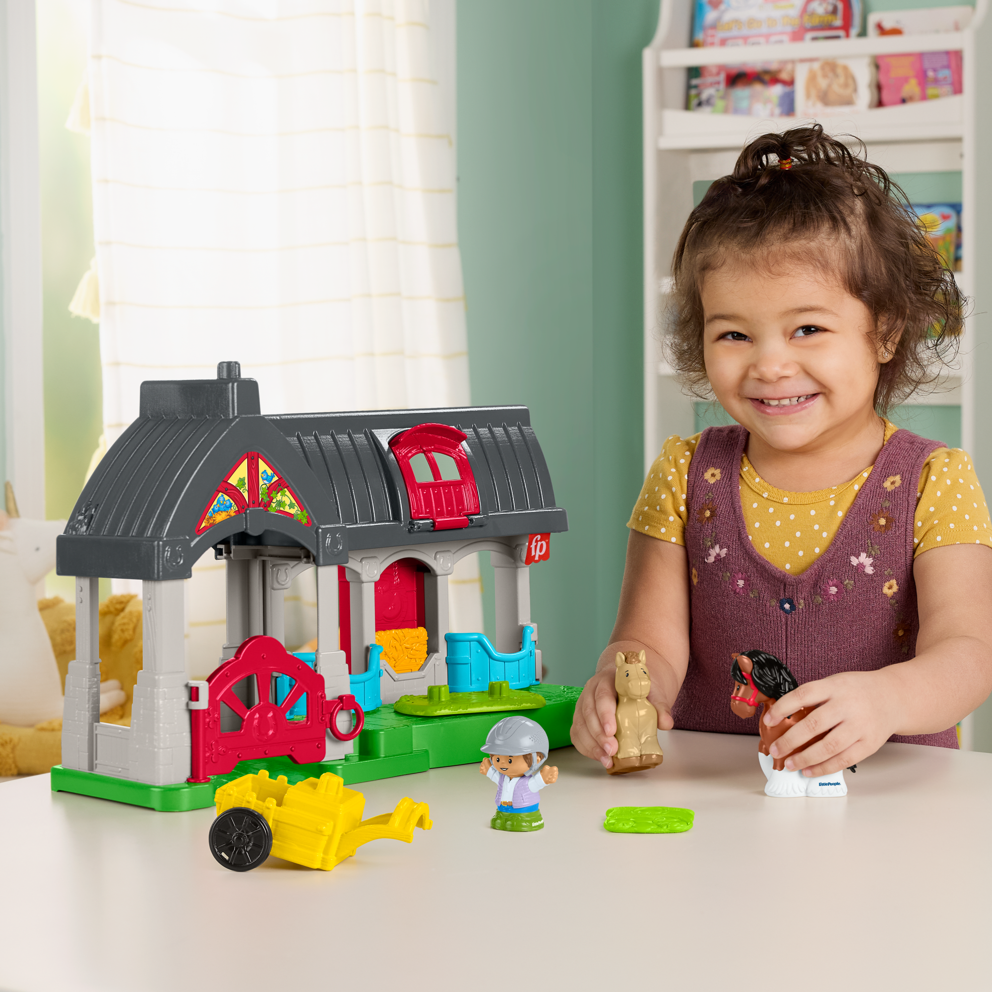 Fisher-Price-Little People-L’Écurie des Joyeux Chevaux Avec 6Éléments