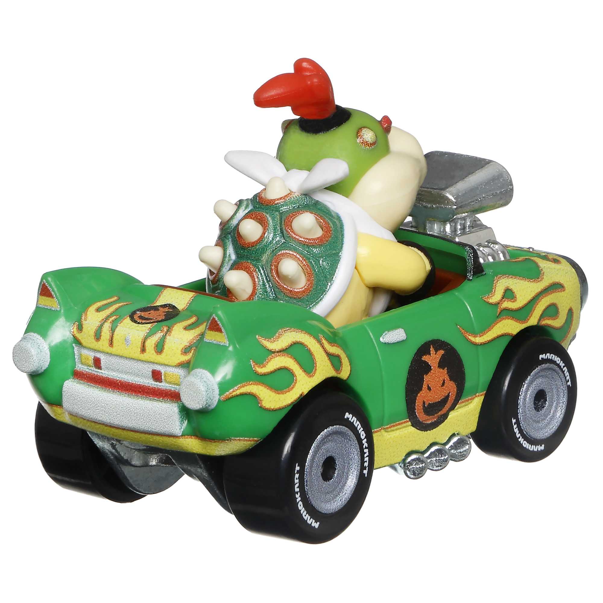 Hot Wheels Mario Kart Veículo de Brinquedo Bowser Jr Flame Flyer